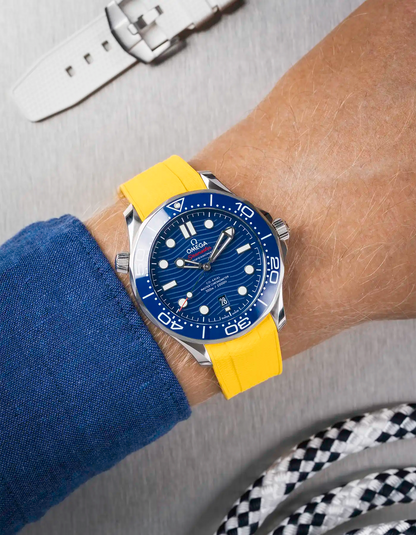 FKM Rubber Strap for Omega Seamaster 300 Diver - Yellow