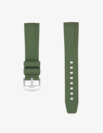 FKM Rubber Strap for Omega Seamaster 300 Diver - Military Green