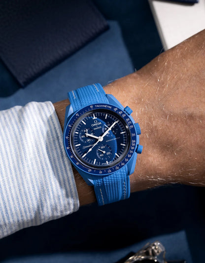 Curved Vertech Rubber Strap - Neptune Blue