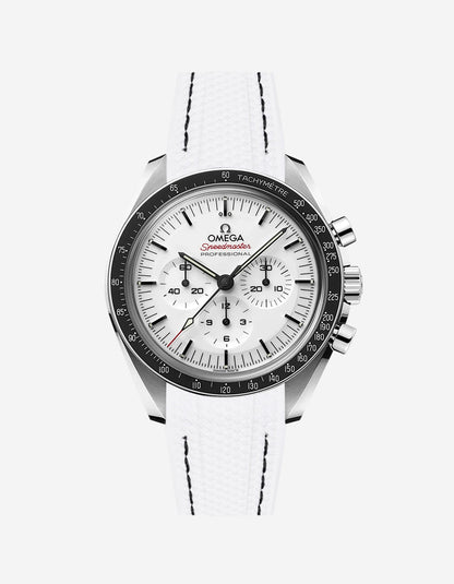 Vertech Rubber Strap for Omega Speedmaster - White Dial