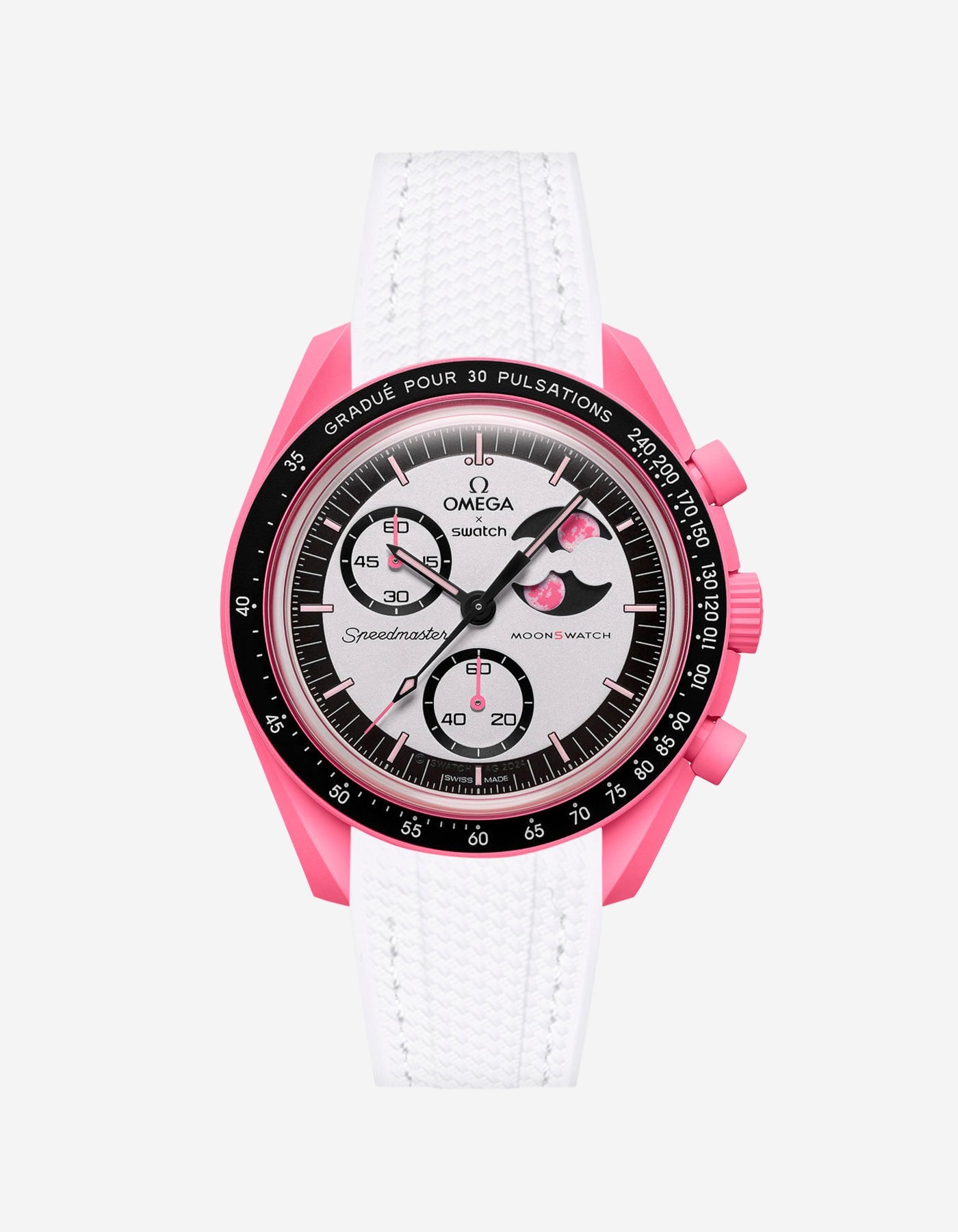 Rubber Strap for Omega X Swatch MoonSwatch Mission to The Pink Moonphase